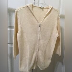 J Jill 3/4 sleeve hooded cardigan